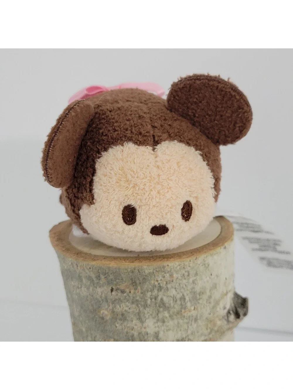 Disney Tsum Tsum Minnie Mouse Plush Toy with Pink Bow and Red Polka Dot Dress